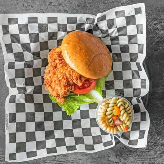 Chopped Chicken BBQ Sandwich.